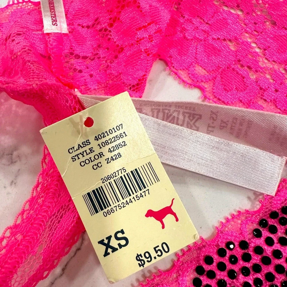 NWT Vintage Pink Victoria’s Secret Lace Thong - Picture 9 of 9